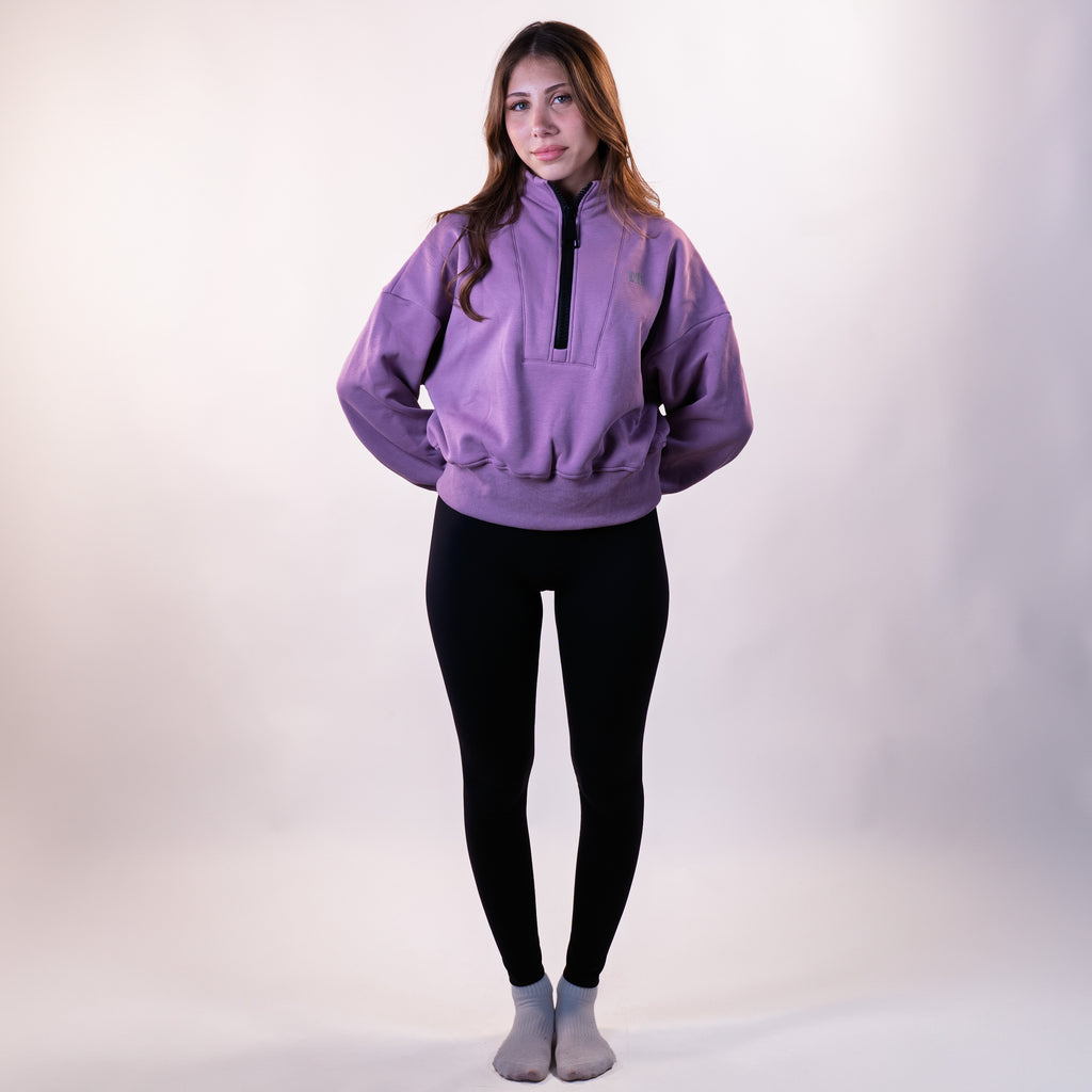 סווטשירט Half Zip סגול לוונדר