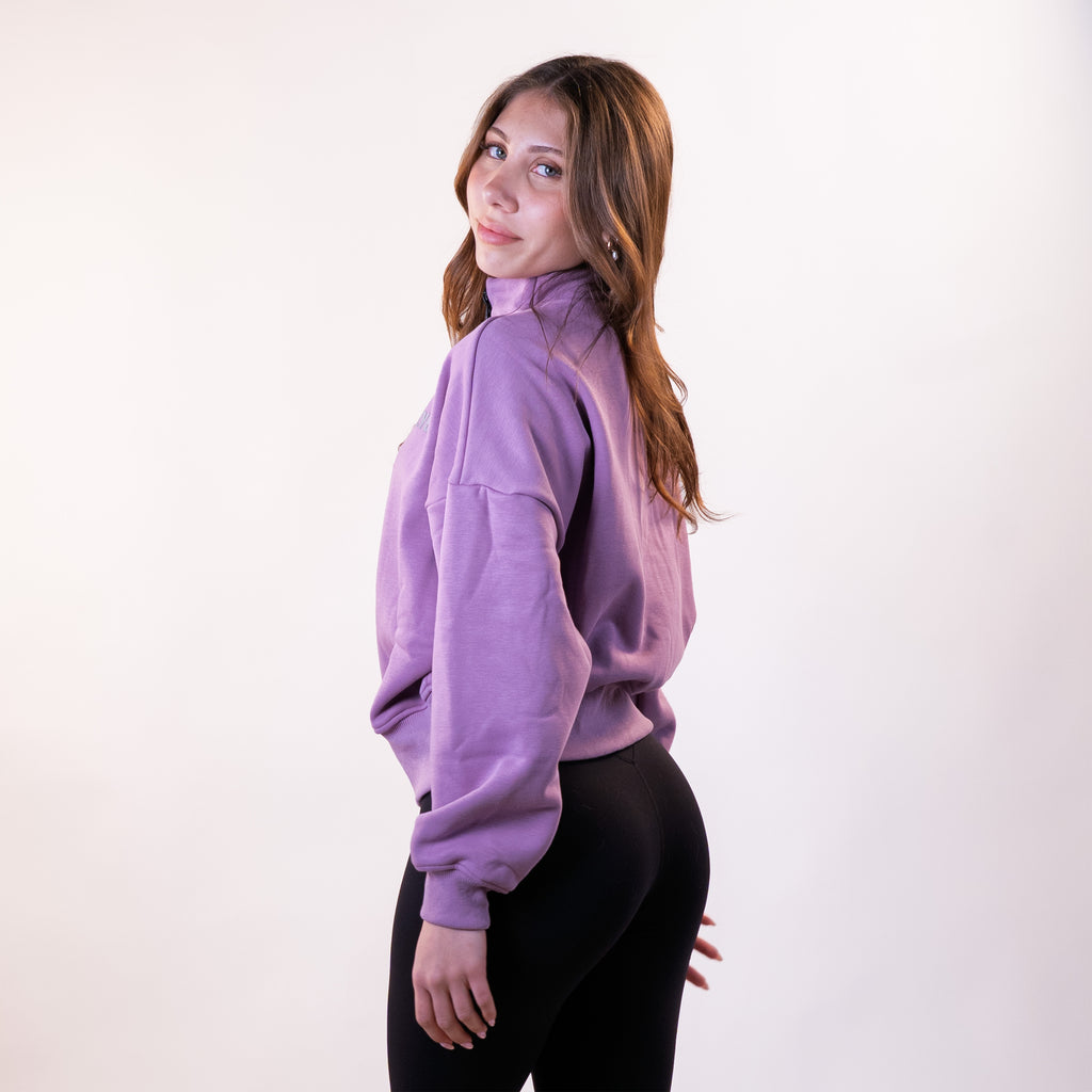 סווטשירט Half Zip סגול לוונדר